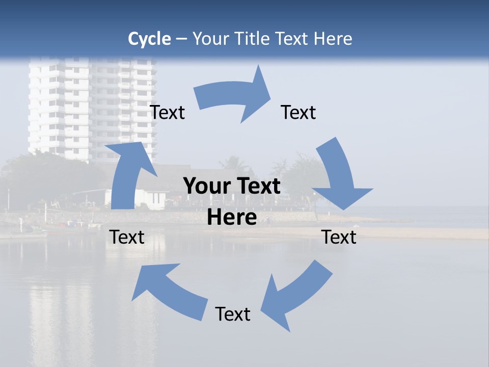 A Large White Building Sitting Next To A Body Of Water PowerPoint Template