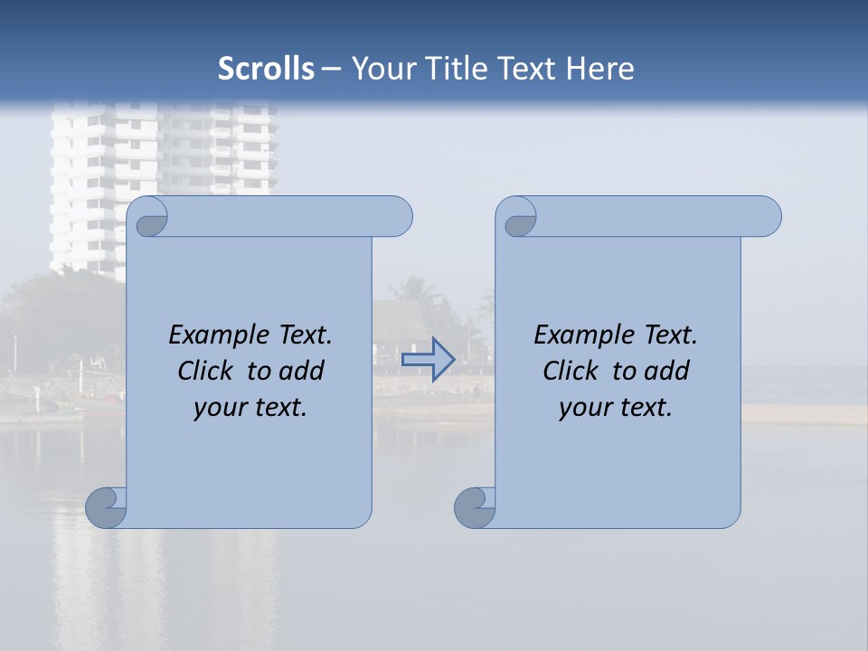 A Large White Building Sitting Next To A Body Of Water PowerPoint Template