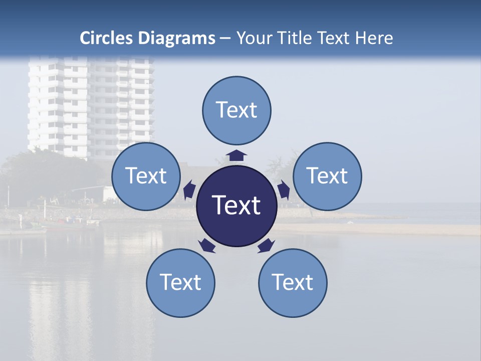 A Large White Building Sitting Next To A Body Of Water PowerPoint Template