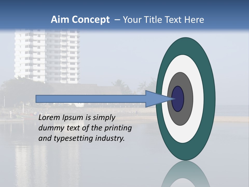 A Large White Building Sitting Next To A Body Of Water PowerPoint Template