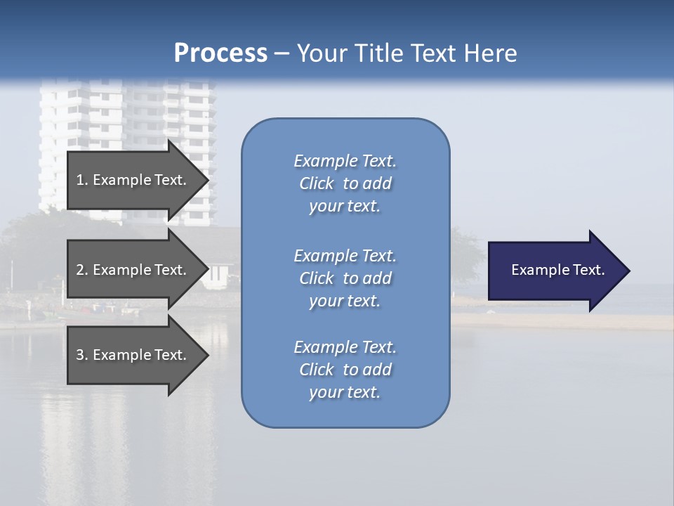 A Large White Building Sitting Next To A Body Of Water PowerPoint Template