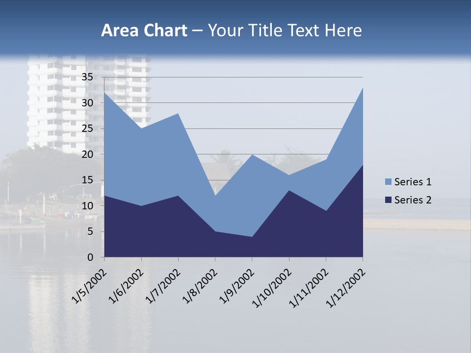 A Large White Building Sitting Next To A Body Of Water PowerPoint Template