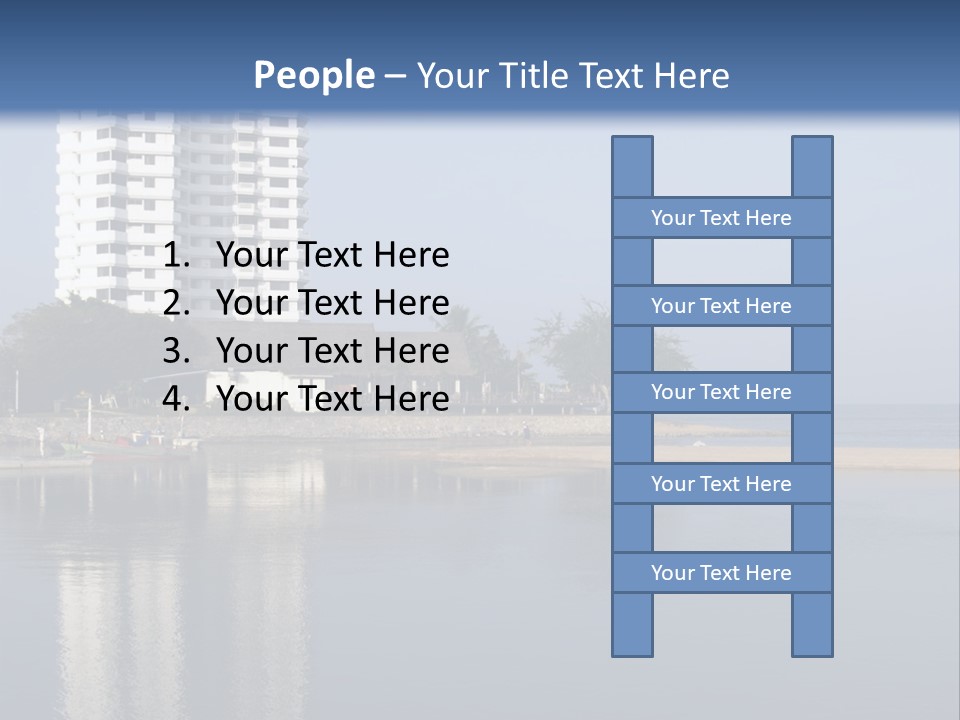A Large White Building Sitting Next To A Body Of Water PowerPoint Template