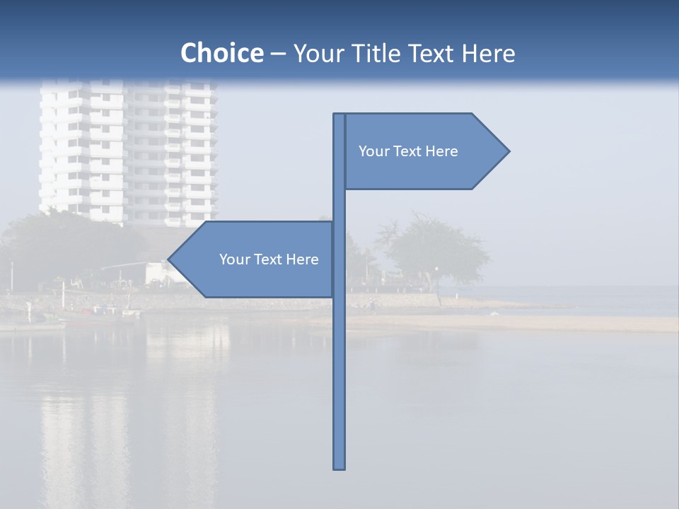 A Large White Building Sitting Next To A Body Of Water PowerPoint Template