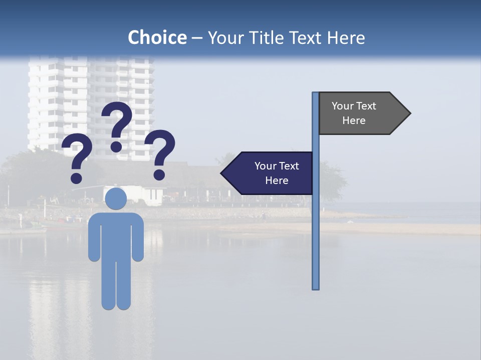 A Large White Building Sitting Next To A Body Of Water PowerPoint Template