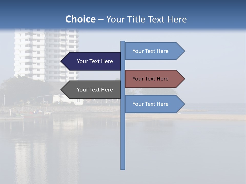 A Large White Building Sitting Next To A Body Of Water PowerPoint Template