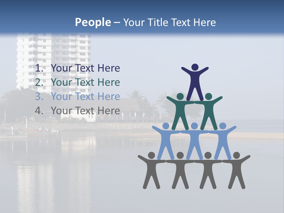 A Large White Building Sitting Next To A Body Of Water PowerPoint Template
