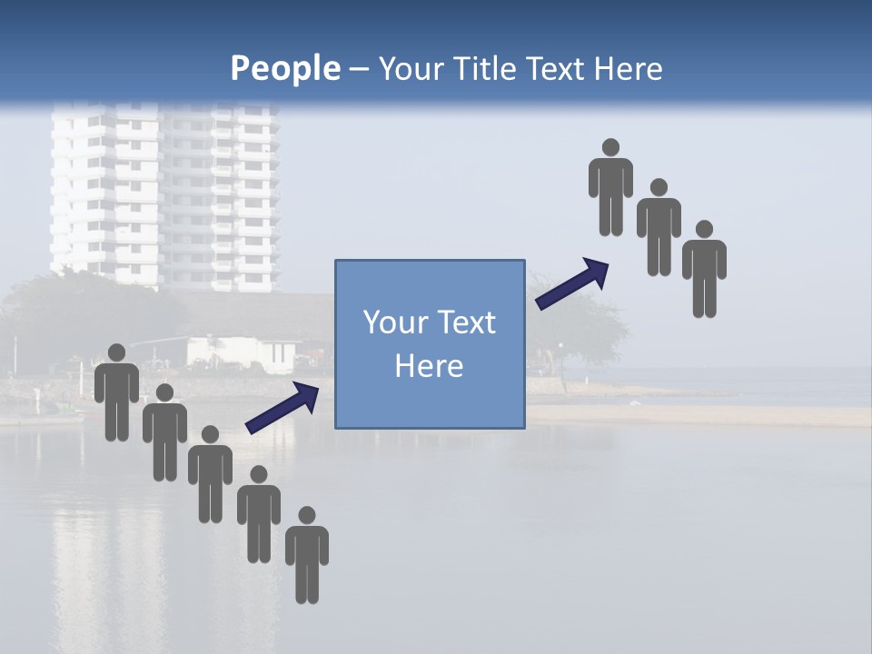 A Large White Building Sitting Next To A Body Of Water PowerPoint Template