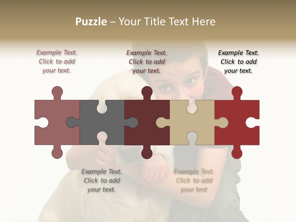 Boy And Dog, Isolated On White PowerPoint Template