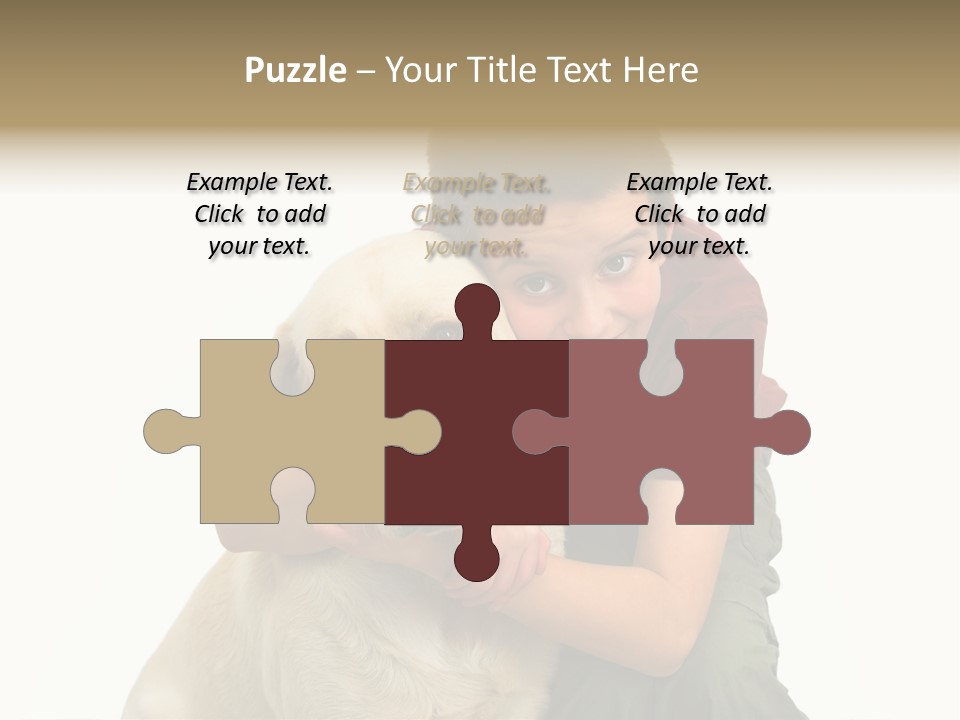 Boy And Dog, Isolated On White PowerPoint Template