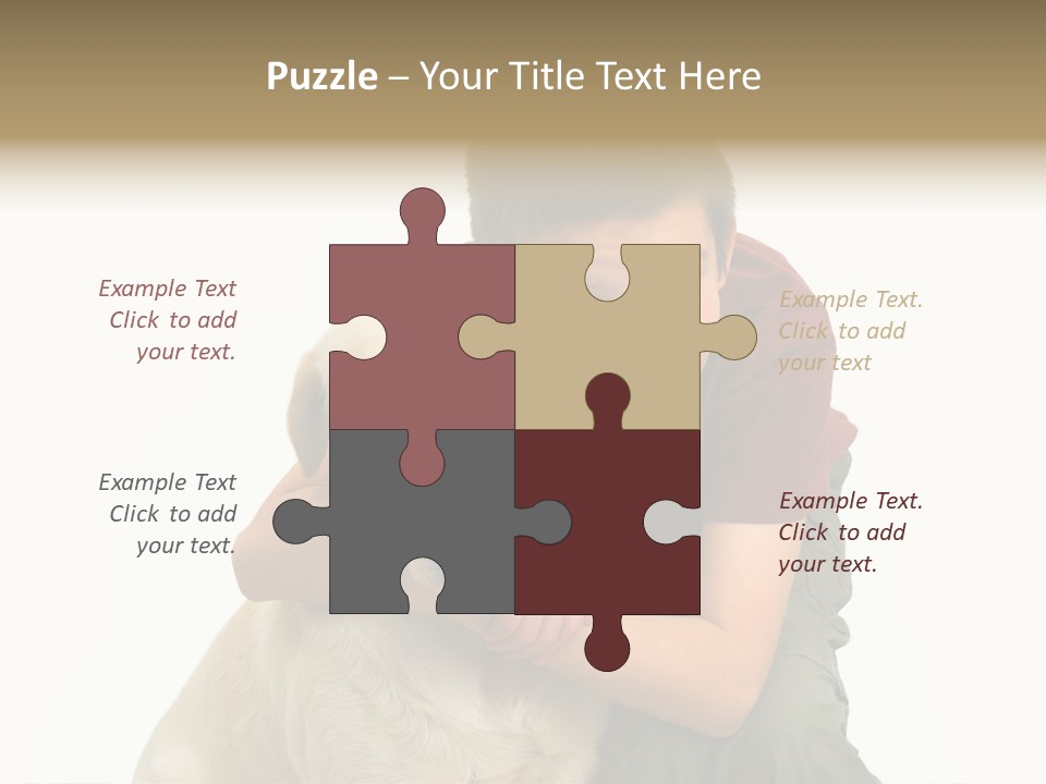 Boy And Dog, Isolated On White PowerPoint Template