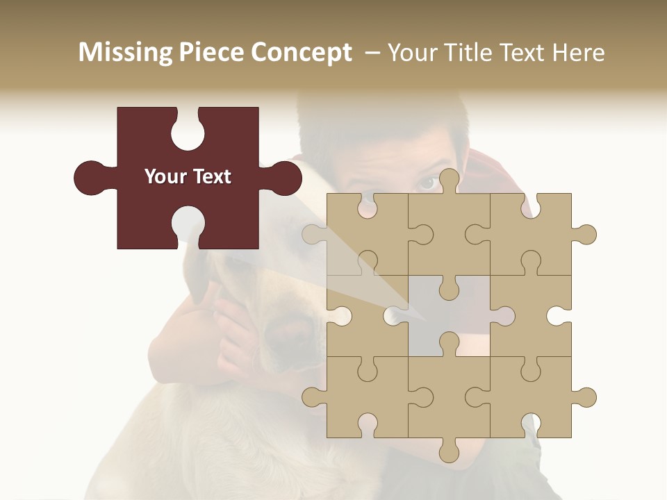 Boy And Dog, Isolated On White PowerPoint Template