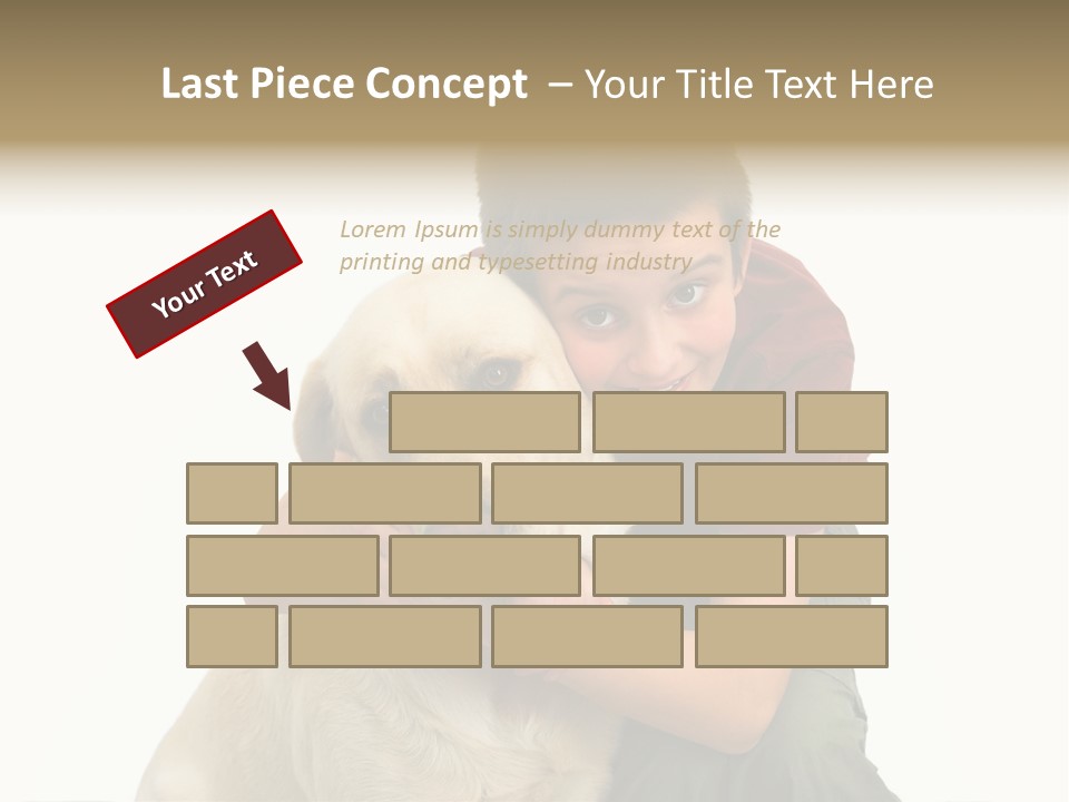 Boy And Dog, Isolated On White PowerPoint Template