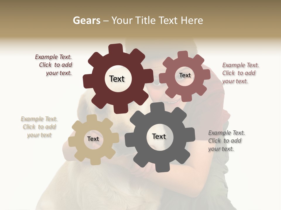 Boy And Dog, Isolated On White PowerPoint Template