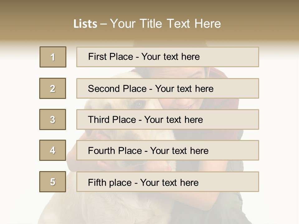 Boy And Dog, Isolated On White PowerPoint Template