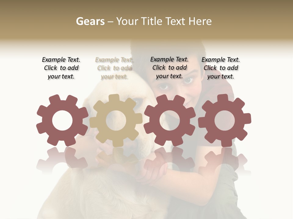 Boy And Dog, Isolated On White PowerPoint Template