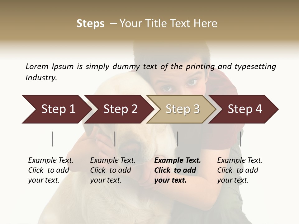 Boy And Dog, Isolated On White PowerPoint Template