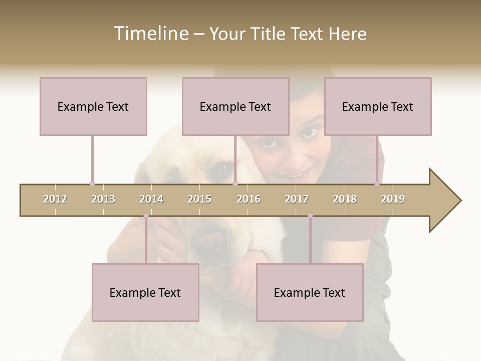 Boy And Dog, Isolated On White PowerPoint Template