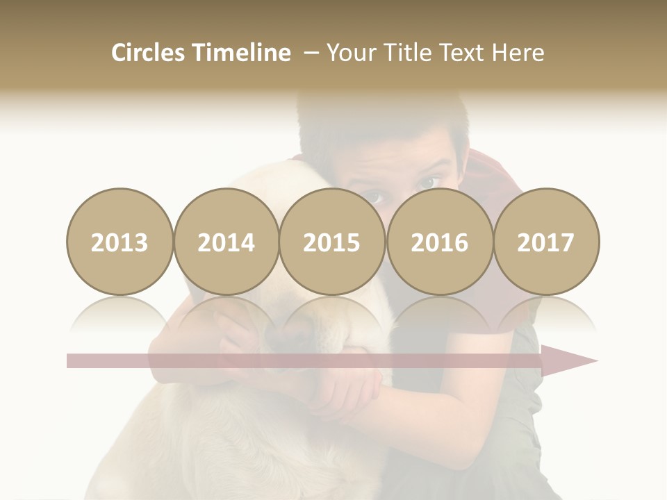 Boy And Dog, Isolated On White PowerPoint Template