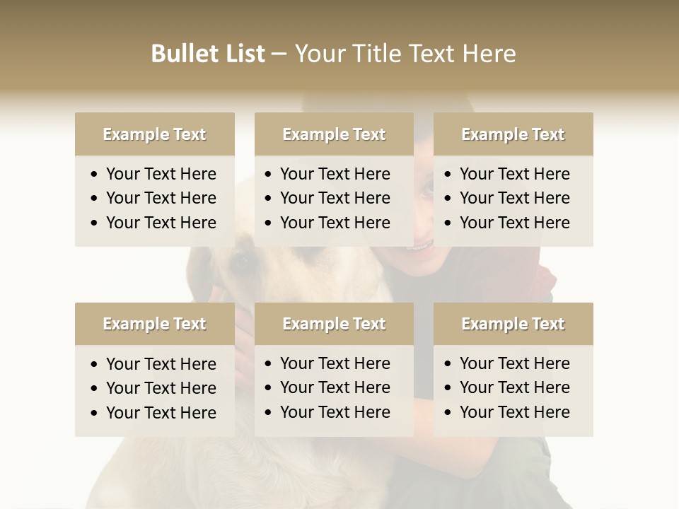 Boy And Dog, Isolated On White PowerPoint Template