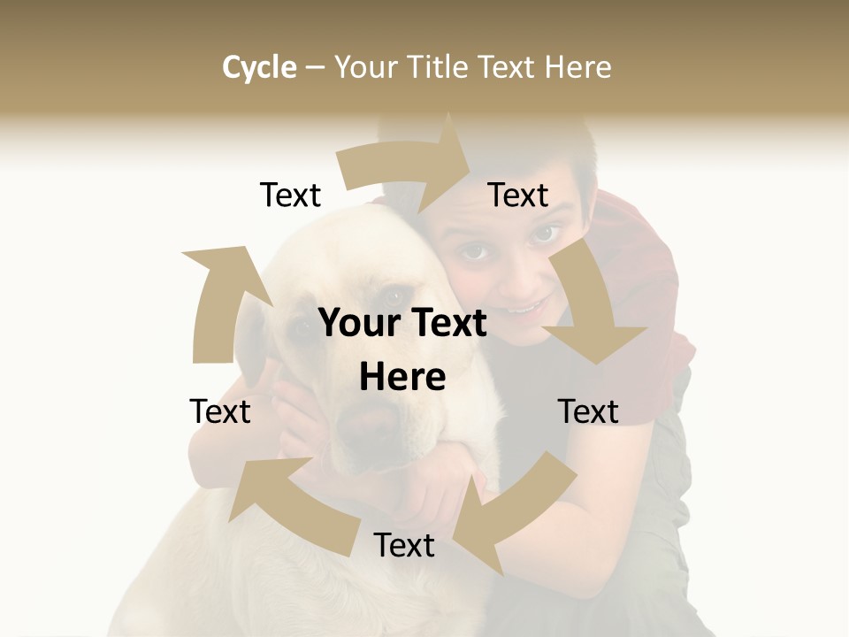 Boy And Dog, Isolated On White PowerPoint Template