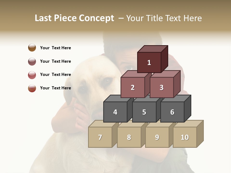 Boy And Dog, Isolated On White PowerPoint Template