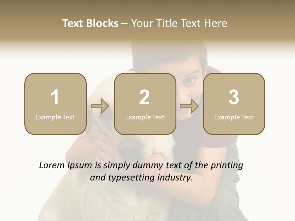 Boy And Dog, Isolated On White PowerPoint Template