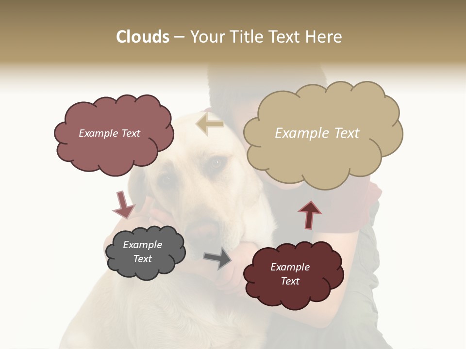 Boy And Dog, Isolated On White PowerPoint Template