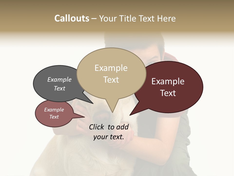 Boy And Dog, Isolated On White PowerPoint Template