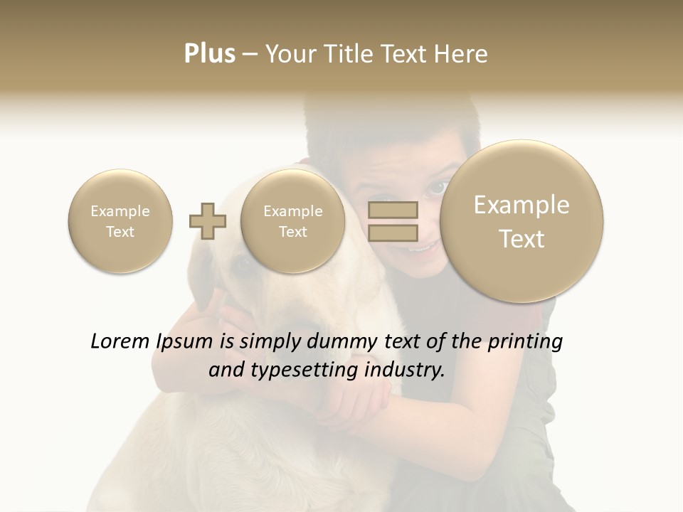 Boy And Dog, Isolated On White PowerPoint Template