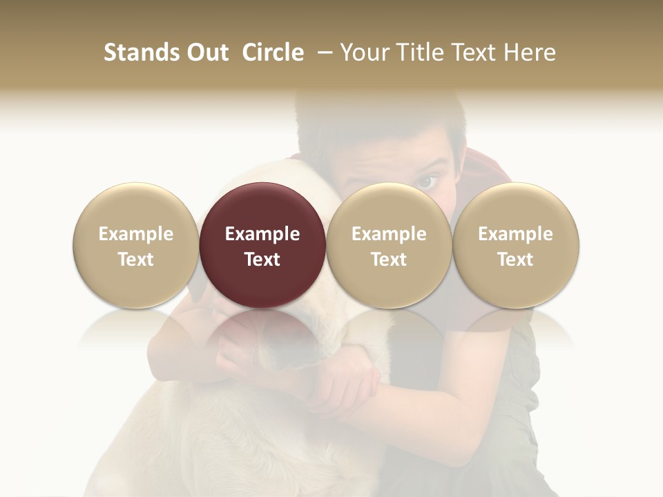 Boy And Dog, Isolated On White PowerPoint Template