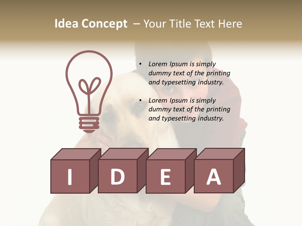 Boy And Dog, Isolated On White PowerPoint Template