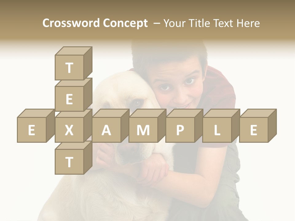 Boy And Dog, Isolated On White PowerPoint Template