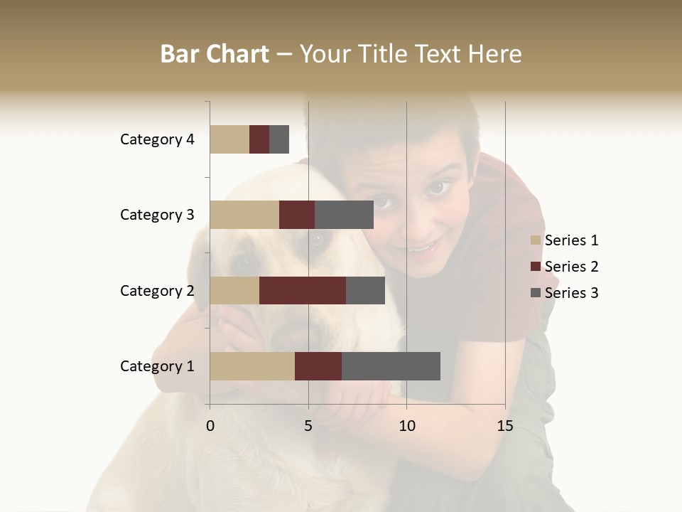 Boy And Dog, Isolated On White PowerPoint Template