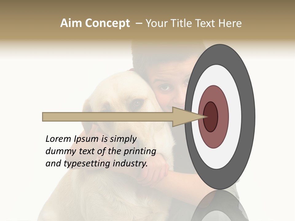 Boy And Dog, Isolated On White PowerPoint Template