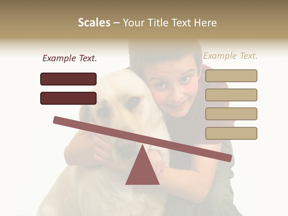 Boy And Dog, Isolated On White PowerPoint Template