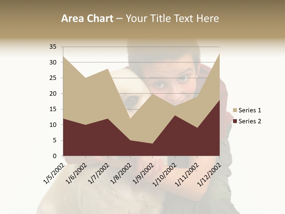 Boy And Dog, Isolated On White PowerPoint Template