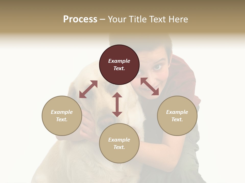 Boy And Dog, Isolated On White PowerPoint Template