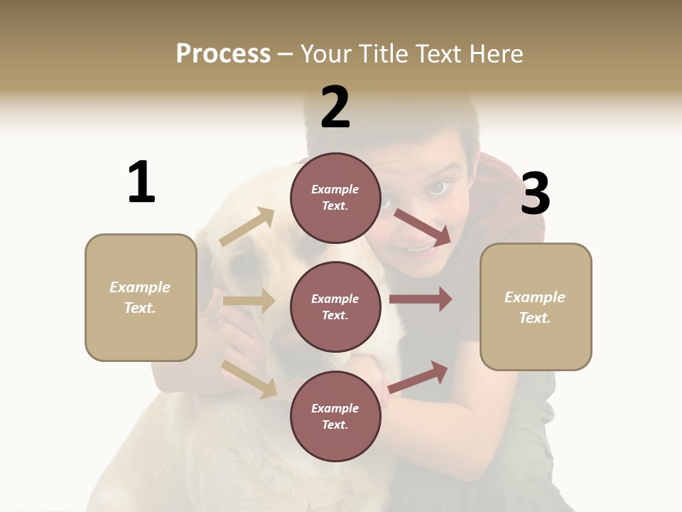 Boy And Dog, Isolated On White PowerPoint Template