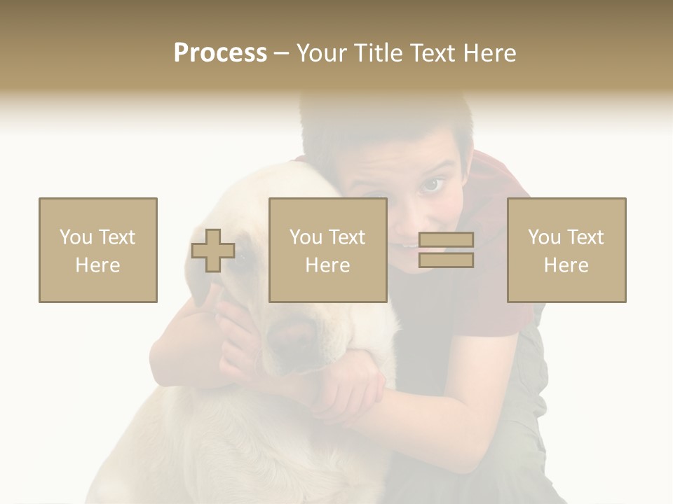 Boy And Dog, Isolated On White PowerPoint Template