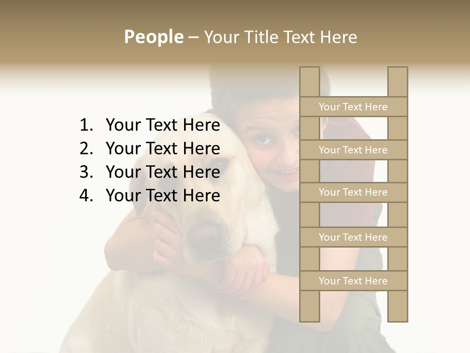 Boy And Dog, Isolated On White PowerPoint Template