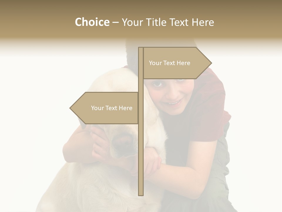 Boy And Dog, Isolated On White PowerPoint Template