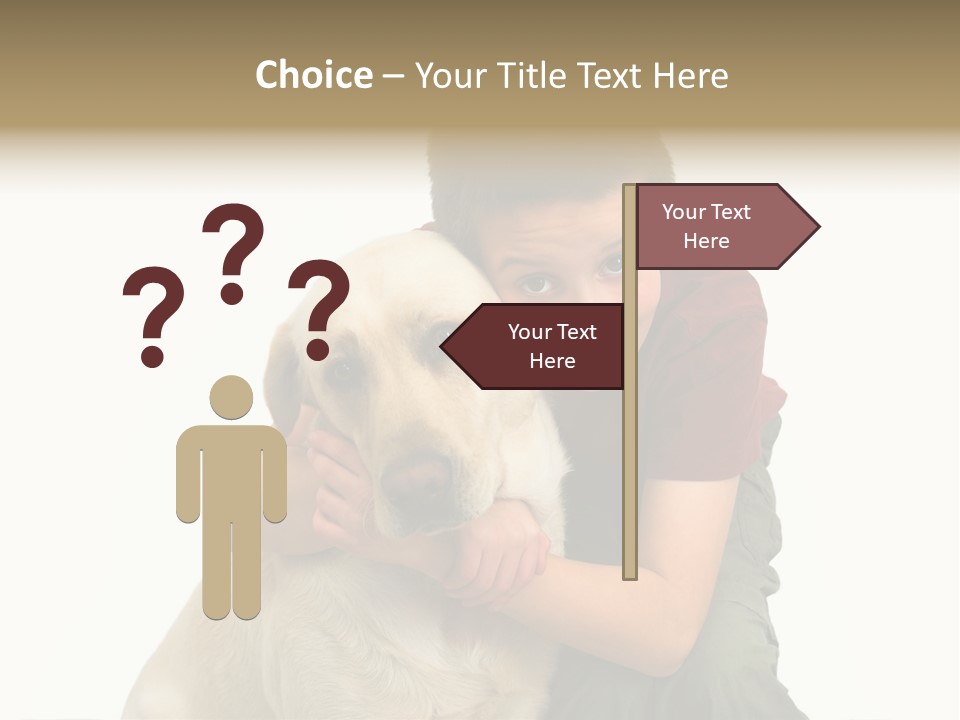 Boy And Dog, Isolated On White PowerPoint Template