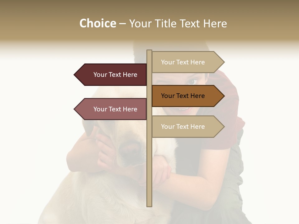 Boy And Dog, Isolated On White PowerPoint Template