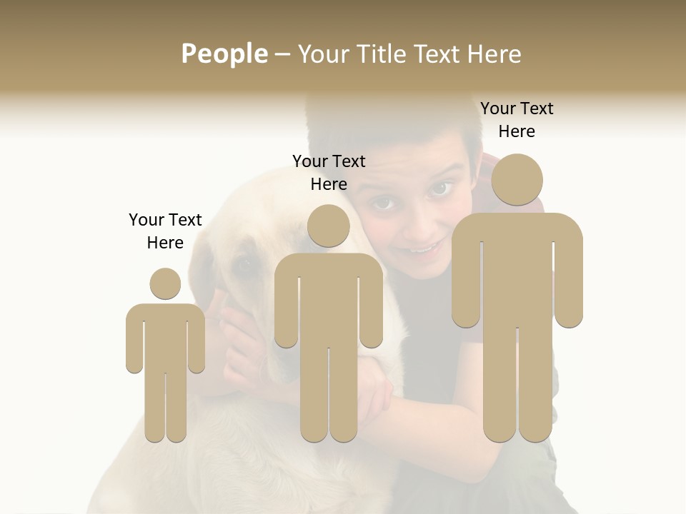 Boy And Dog, Isolated On White PowerPoint Template