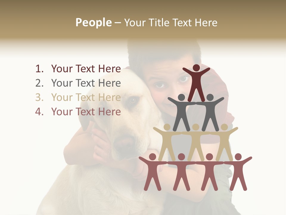 Boy And Dog, Isolated On White PowerPoint Template