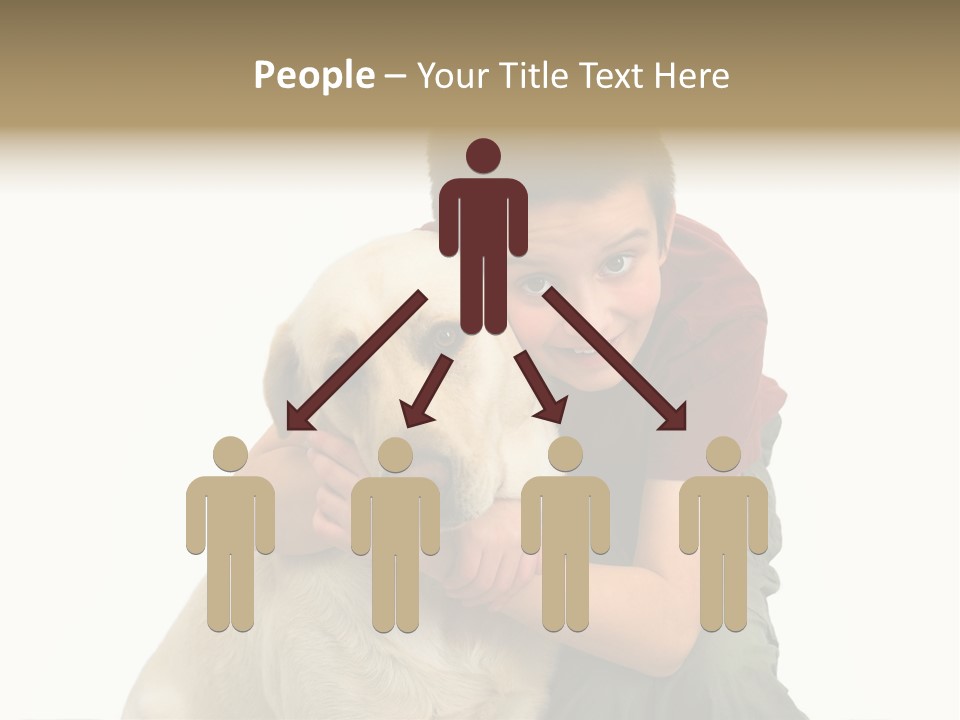 Boy And Dog, Isolated On White PowerPoint Template