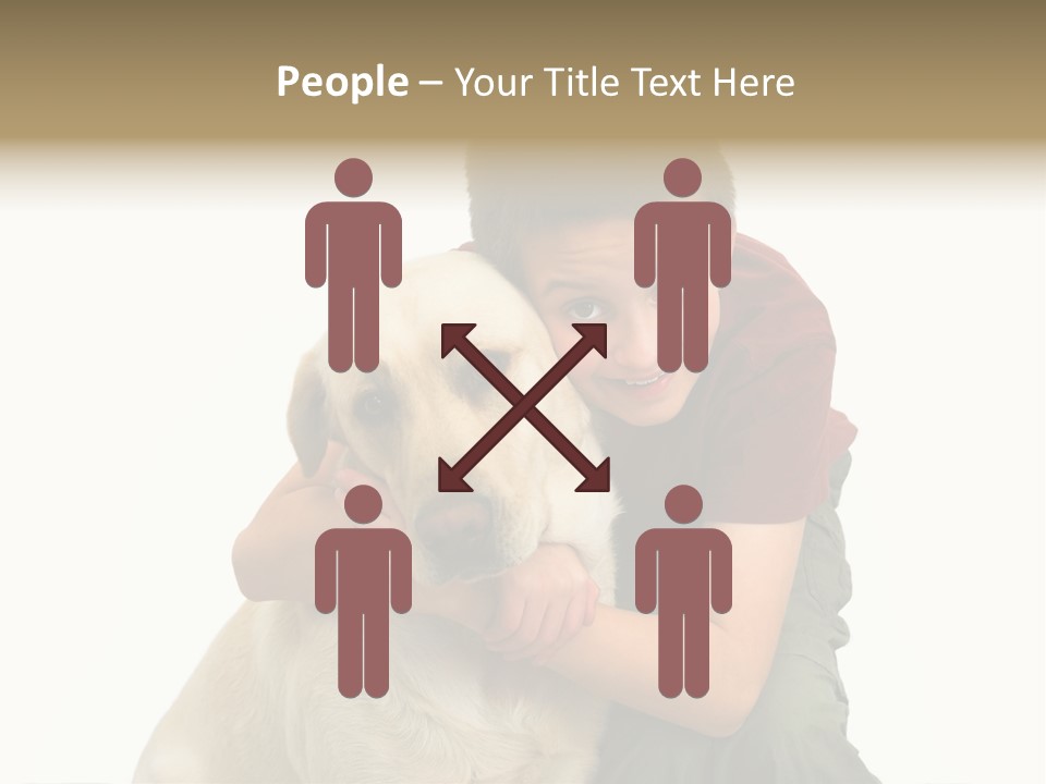 Boy And Dog, Isolated On White PowerPoint Template