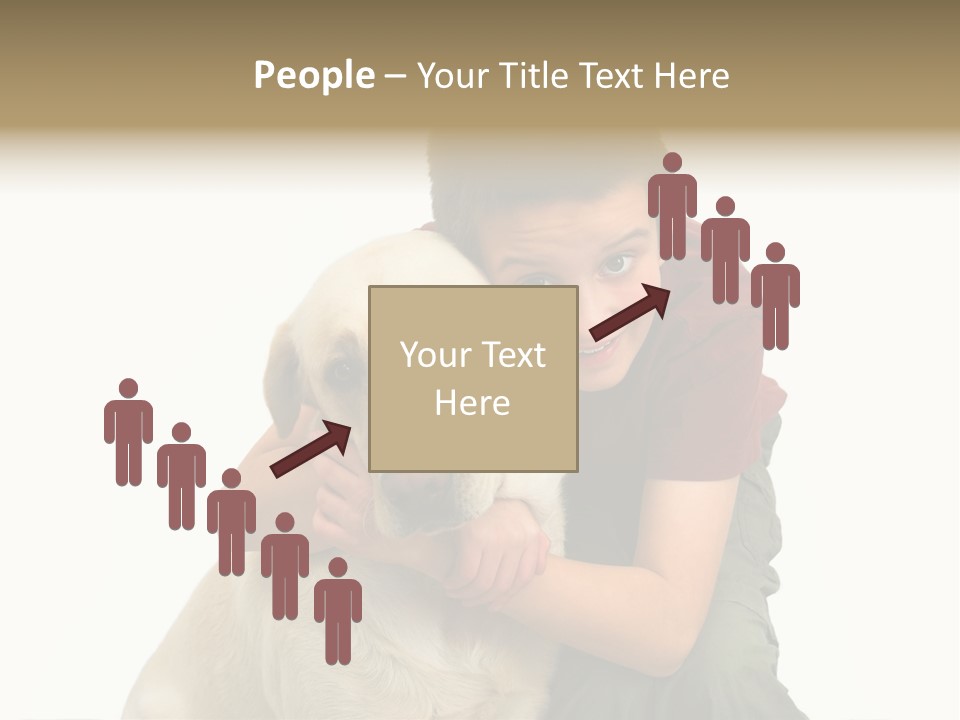 Boy And Dog, Isolated On White PowerPoint Template