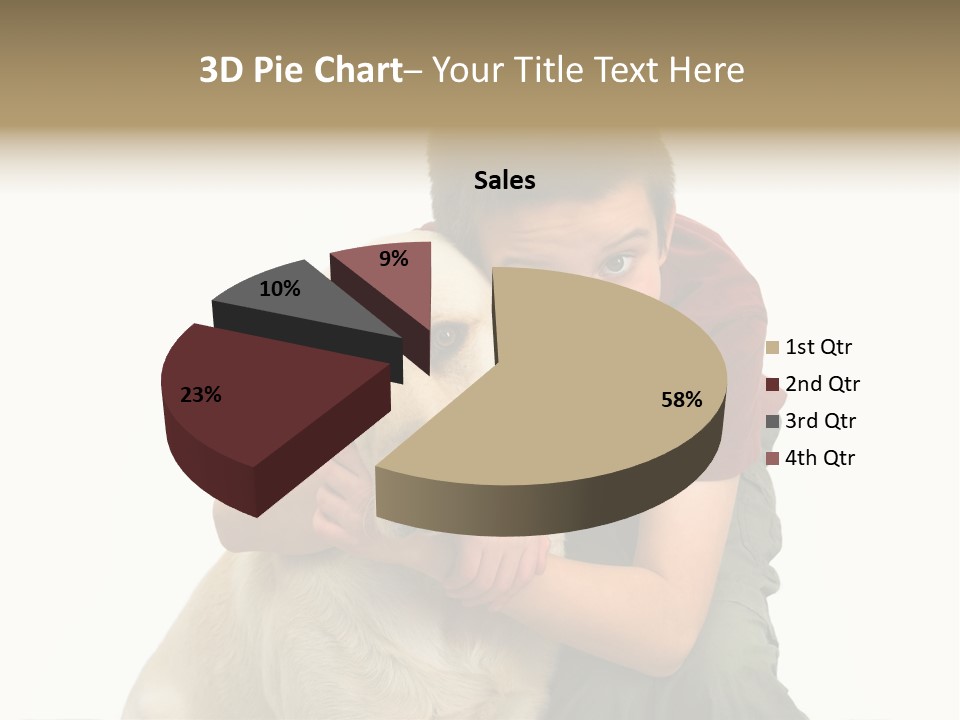 Boy And Dog, Isolated On White PowerPoint Template